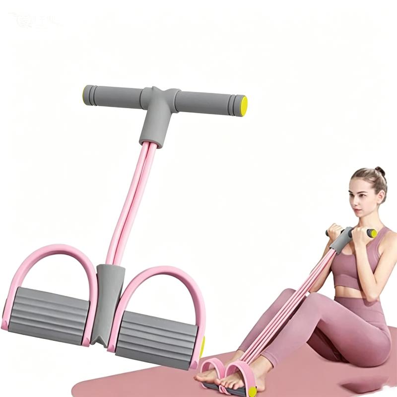 Yoga Pedal Puller Fitness Equipment - أربطة مقاومة بأربعة أنابيب، حبل سحب