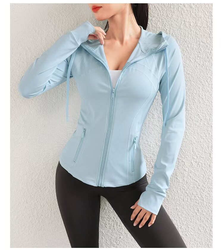 Yoga Fitness Hoodie - سترة يوغا نسائية بأكمام طويلة، هودي