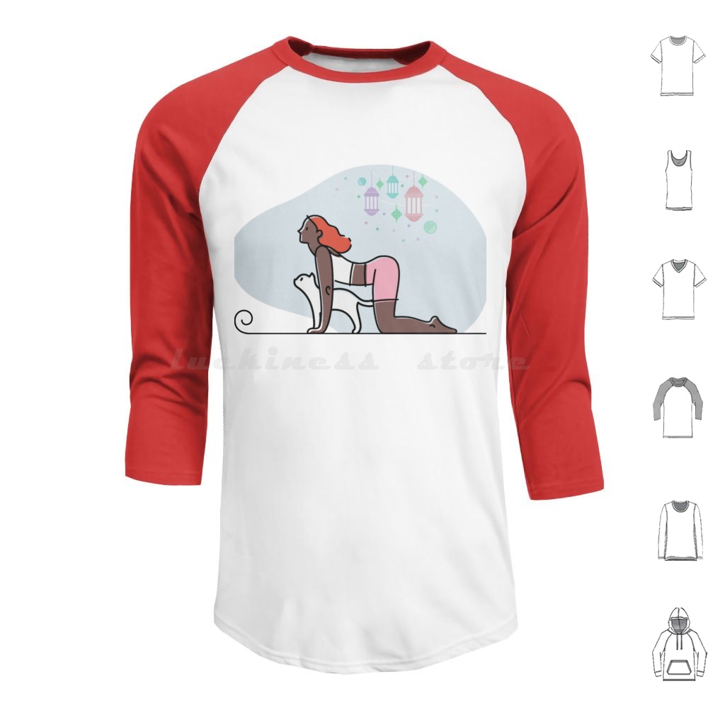 Yoga Fitness Hoodie - اليوغا القط تشكل هوديس طويلة الأكمام