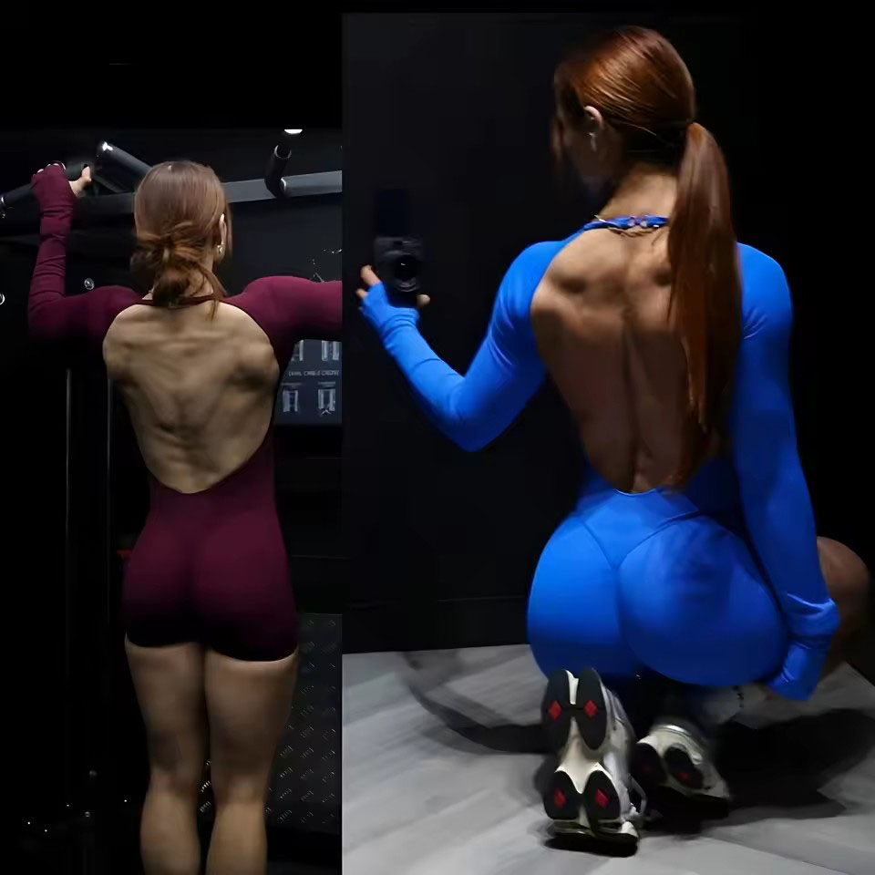 Yoga Fitness Jumpsuit - بدلة رياضية نسائية طويلة الأكمام من