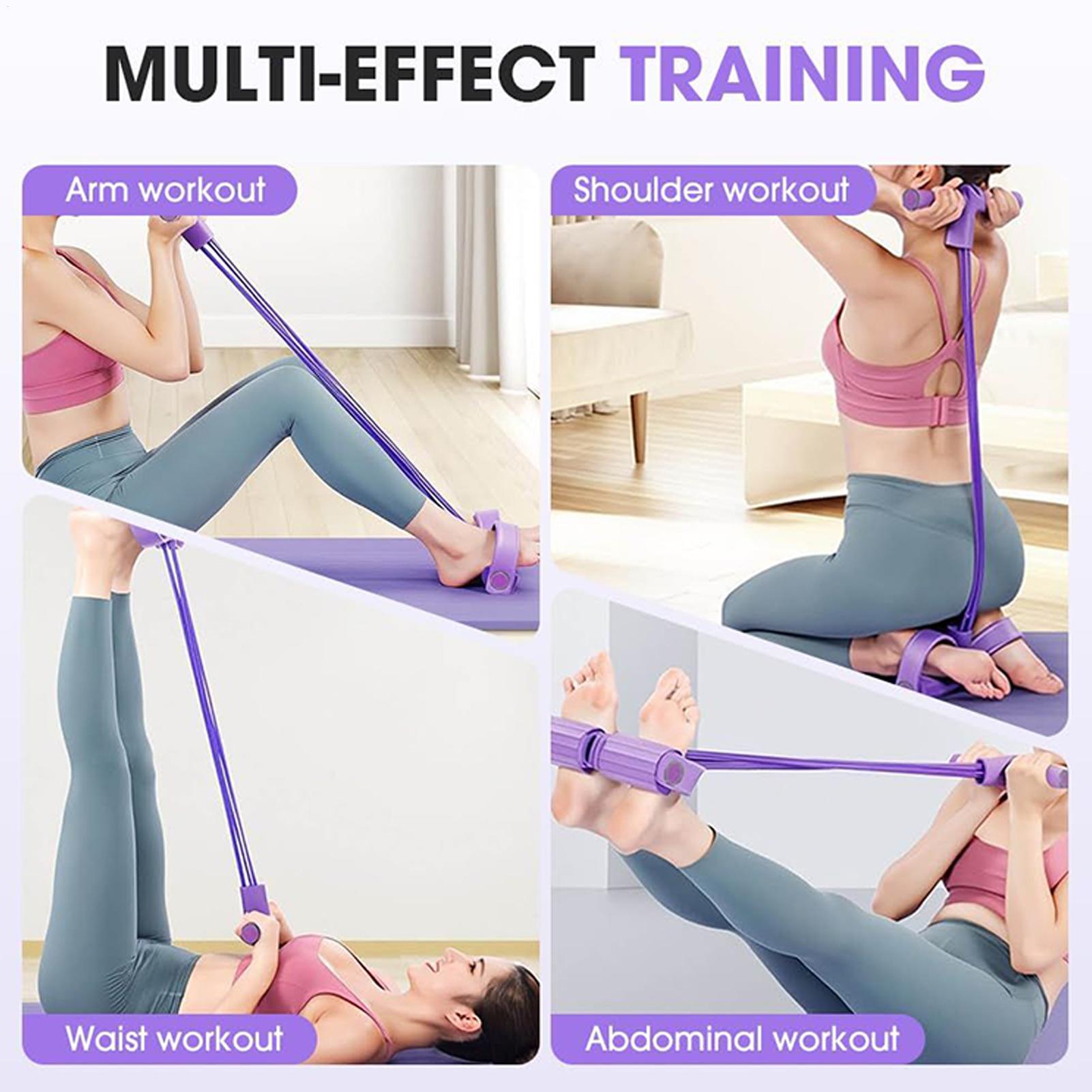 Yoga Pedal Puller Fitness Equipment - العصابات المقاومة 4-أنبوب اليوغا دواسة مجتذب