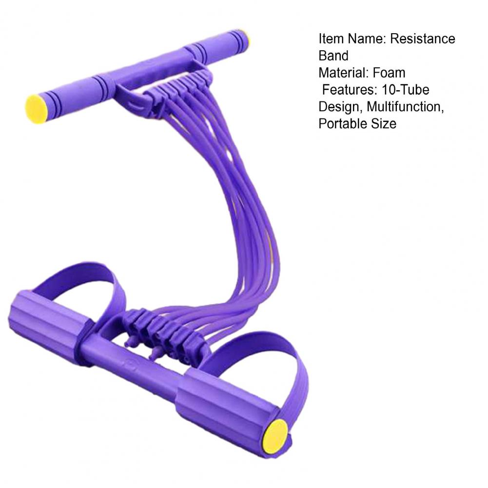 حبل مقاومة بـ 10 أنابيب للتمري - مراجعة Yoga Pedal Puller Fitness Equipment وسعره