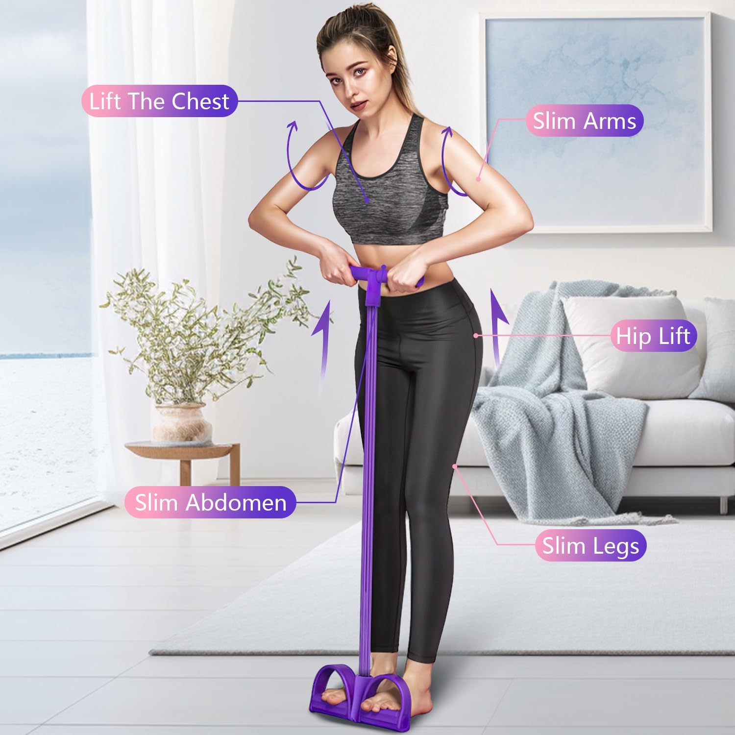 أربطة مقاومة للياقة البدنية -  - مراجعة Yoga Pedal Puller Fitness Equipment وسعره