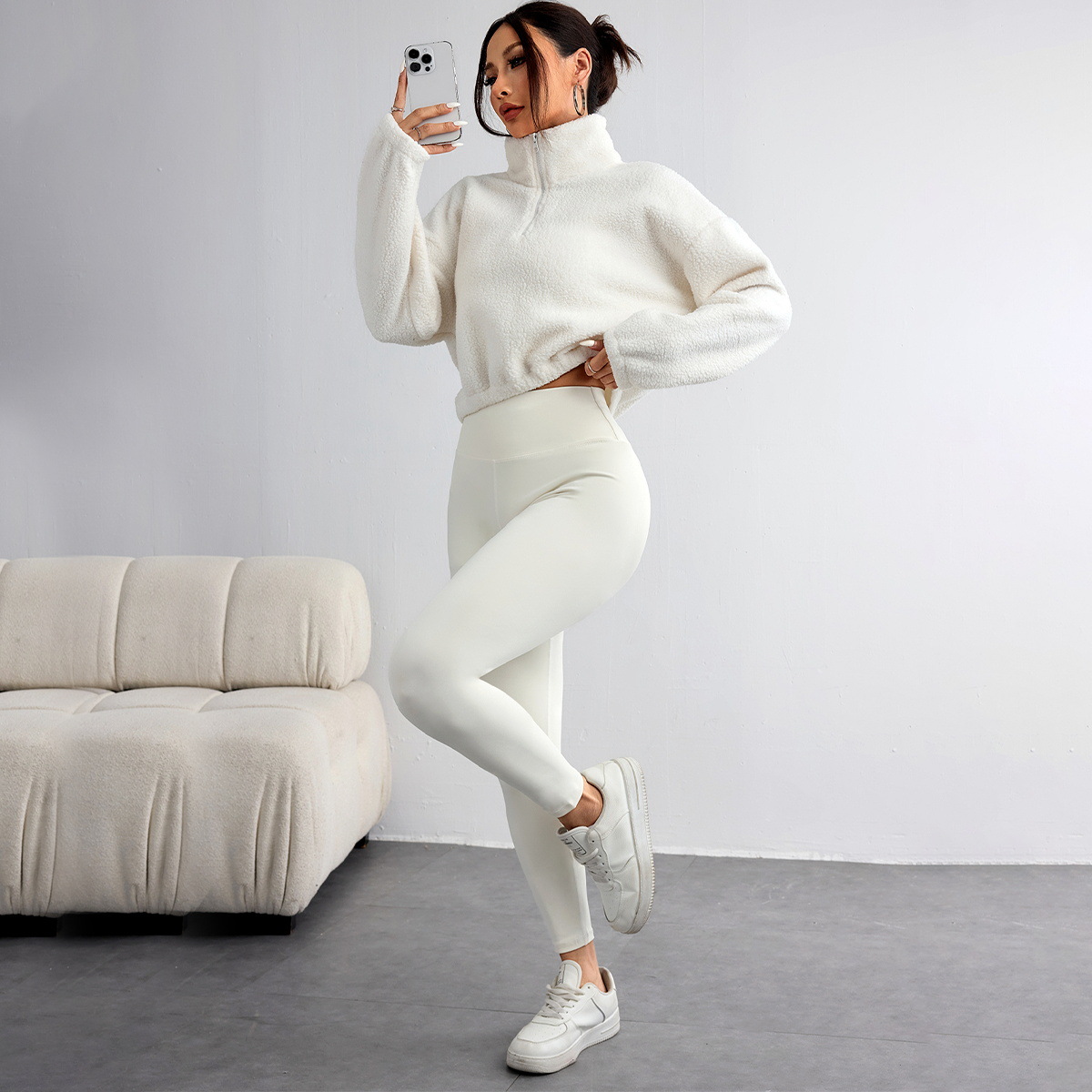 جديد الخريف والشتاء بلون تمتد  - مراجعة Yoga Fitness Hoodie وسعره