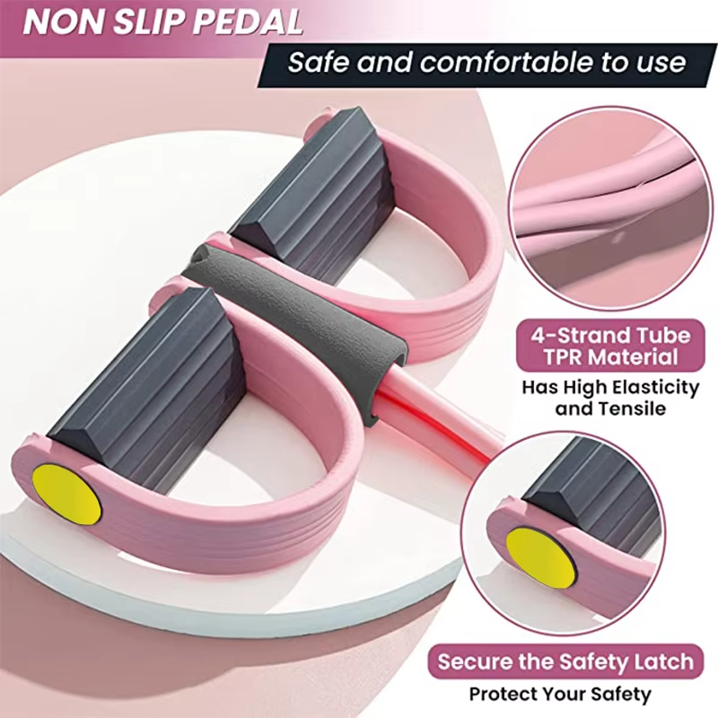 أربطة مقاومة بأربع أنابيب، حبل - مراجعة Yoga Pedal Puller Fitness Equipment وسعره